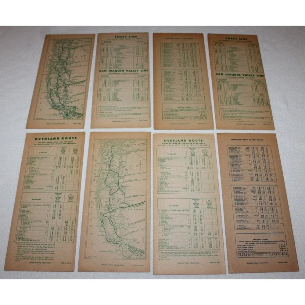 35 VTG Southern Pacific Lines Time Tables 1940s-1980s Passenger & Employee lot